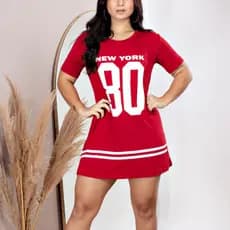 Vestido Camisetao Feminino Curto Casual Com Estampa Moda Feminina