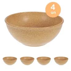 4un TIGELA 500ml BOWL CUMBUCA VASILHA CALDO MARROM CLARO