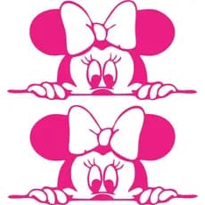 Par de Adesivos Minnie para retrovisor carro tuning feminino