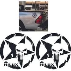 Par de Adesivos Hilux 2005/2020 Caveira O Justiceiro Hilux