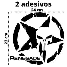 Renegade Justiceiro Adesivo Grande Kit Com 2 Adesivos