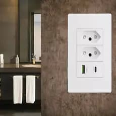 1/2/3 Tomada de Parede Dupla Com Entrada Usb e tipo C 5V Bivolt Envio Imediato