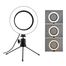 Ring Light Led Mesa Iluminador Pequena Tripé 6 Polegada 16cm Promoção