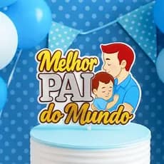 ENVIO IMEDIATO Topo Topper Dia dos Pais Personalizado em camadas 3d topo com foto do pai e filho, festa aniversário