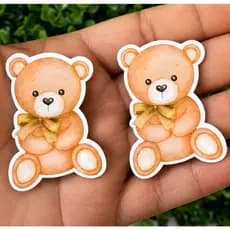 ENVIO RÁPIDO: 30 Apliques 5cm Chá Revelação NEUTRO ursinho bebê fraldas festa lembrancinhas tubetes mimos apliques tag