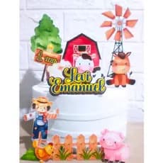 Topo de bolo tema Fazendinha - Topper  3d