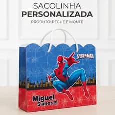 Sacolinha Homem Aranha  Personalizada / Bolsinha Lembrancinha Aniversário / PEGUE E MONTE