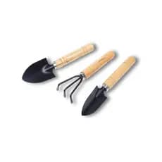 Kit Jardinagem 3pçs 17cm Cabo De Madeira