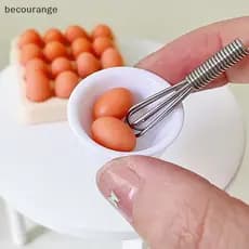 [becourange] 1/4/17 Pcs Ovo Com Bandeja Casa De Bonecas Cozinha Boneca Acessórios Presente Jogando Simulação Em Miniatur
