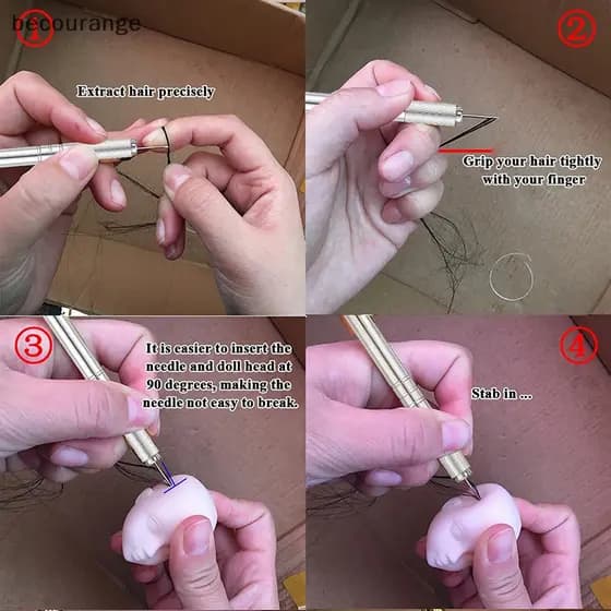 BEC Boneca Cabelo Reroot Agulha Kit Para Repintar Cabeça Do Bebê Ferramentas De Enraizamento De DIY Reparação Acessório
