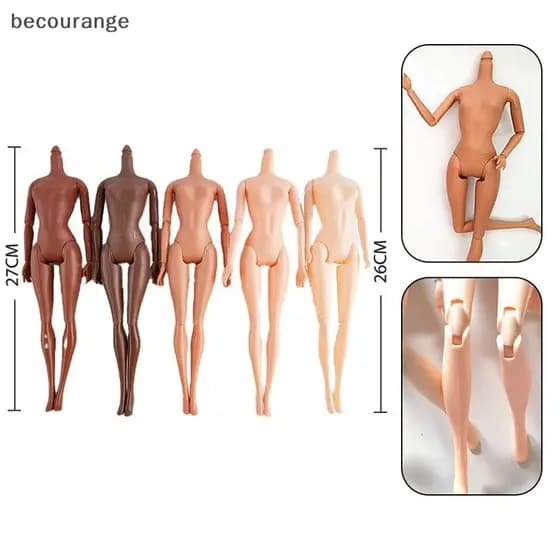 [becourange] 11 Articulações Móveis Boneca Africana Corpo Nu Pele Preta Crianças Linda Menina Presente [BR]