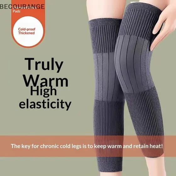 BEC 1 Par Thi Joelheira De Lã Quente Protetor De Perna Cashmere Joelho À Prova De Vento Frio Polainas Mulheres Homens Jo