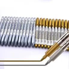 1pç Caneta Marcadora De Metal Prateado Dourado À Prova D'água
