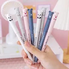 1pcs Cute Bear Full Needle Tube 0,38mm Apagável Caneta Gel Para Estudantes Preta