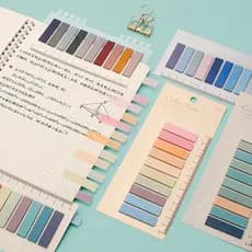 200 Folhas/pc Morandi Cor Notas Pegajosas Marcadores De Estudante Rasgar Classificação Índice Adesivos Colorido PET Fluo