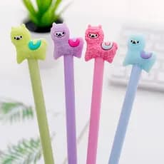 1pç Caneta Gel Alpaca Desenho Fofo Material Escolar Escritório Papelaria Caneta Preta