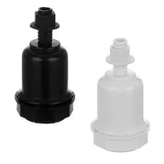 Kit 100 Soquetes Bocal Coluna E27 com Niple e Porca M10 Termoplástica Base Borne Bivolt Completo