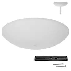 5 Canoplas Tapa Furo Oval 13,5cm Termoplástica para Luminárias Lustres de Teto com Fixação Completa