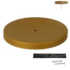 8 Canoplas Tapa Furo Redonda Chata 13cm Termoplástica para Luminárias e Lustres de Teto com Fixação