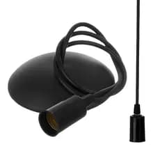 Kit 2 Luminárias Pendente Decorativo de Sobrepor o Teto com Soquete Liso E27 para 1 Lâmpada Bivolt Completo