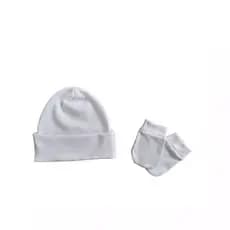 Kit c/ 3 Toucas + Luvas 100% algodão enxoval unissex