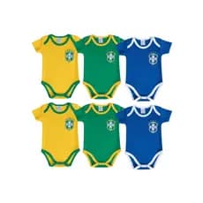 Kit Atacado 6 ou 12 Bodies Bebê Brasil Suedine 100% Algodão Revenda
