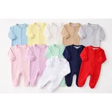 Macacão Bebê Suedine 100% Algodão com Zíper – RN, P, M e G | Roupa de Bebê Confortável Antialérgica Menina e Menino