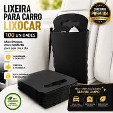 Lixeira Lixo Para Carro Lixocar  Preto Tnt 100 Unidades