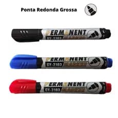 Canetão Caneta Permanente  Ponta Grossa  Redonda Preto Vermelho Azul Recarregável