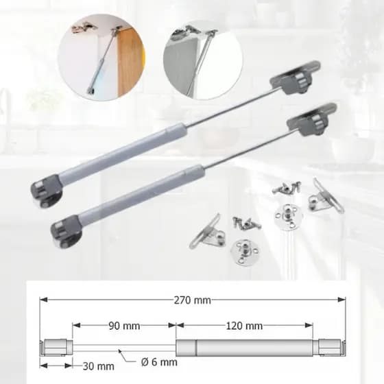 Kit 2 Pistão a Gás Amortecedor Para Porta de Armários e Móveis