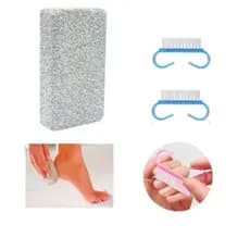 Kit Higiene Pedra Pomes Para Esfoliação Profunda da Pele + 2 Escovinhas