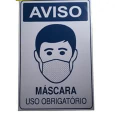 Placa de Sinalização Uso de Máscara Obrigatório