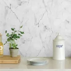 Papel De Parede Mármore Carrara Vinil Lavável Resiste a Água Impermeável Autocolante Premium