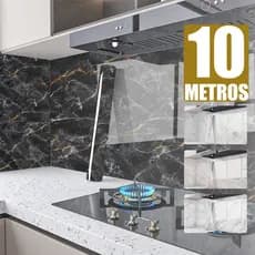 PAPEL DE PAREDE MARMORE PRETO 10 METROS QUARTO SALA COZINHA