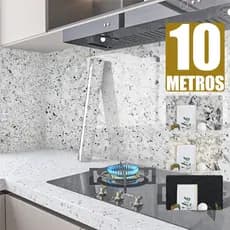 Papel de Parede Mármore Granito Branco 10 Metros Lavável Para Quarto Sala Cozinha Envelopamento