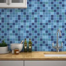Papel de Parede Azulejo Para Banheiro Cozinha Material Adesivo Lavável Com Brilho Vinílico Autocolante Pastilha
