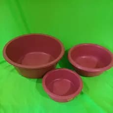 3 Bacia plástica reforçada conjunto com 3 pequena, media, grande.
