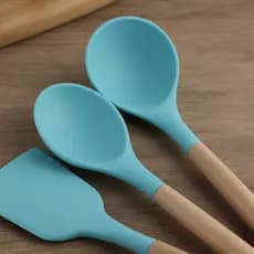 Kit de Utensílios para Cozinha em Silicone Verde 3 peças