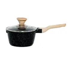 Panela Antiaderente Revestimento Mármore Cerâmico 16cm Preta