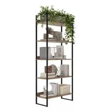 Estante Industrial Decorativa Madeira Laminada e Metal Organizador Multiuso Para Sala Quarto Escritório Home Office