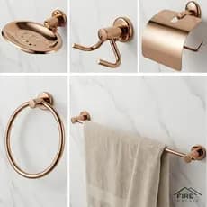 Kit de Acessórios para Banheiro Rosê Gold 5 Peças
