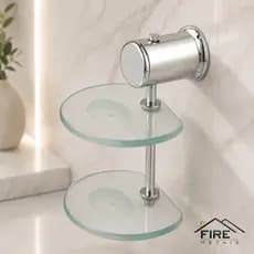 Saboneteira Porta Sabonete De Parede Duplo com 2 Vidros 8mm Incolor Para Banheiro Resistente Premium