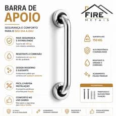 Alça de Apoio Banheiro 30cm Idoso Deficiente Corrimão Barra Segurança Anti Queda Box Parede Pne