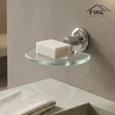 Saboneteira de Vidro Oval 8mm Porta Sabonete Para Banheiro Acessório Moderno Resistente Luxo Premium