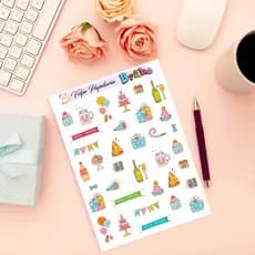Cartela de adesivos( 50 opções) - decoração scrapboock - planner