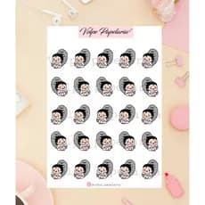 Cartelas adesivas icones garotas planejamento de planner (25 opçoes diferentes para escolher)