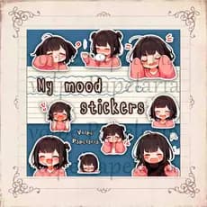 Cartela de adesivos / my mood stickers/ humor/ garotas ( 14 modelos diferentes)