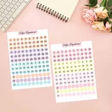 Cartela de adesivos números redondos, Dots - Decoração de planner / 13 modelos diferentes