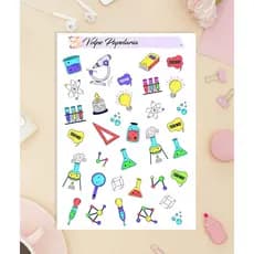 cartela adesiva química- estudos, papelaria, planner
