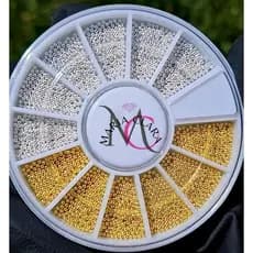 Disco Caviar Metal 1mm 15gramas,  Dourado, Prata, pedrarias para unhas  arts, joias de unhas, pedrarias de unhas